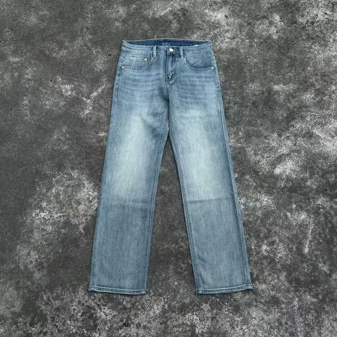 Men's Light Wash Straight Leg Jeans