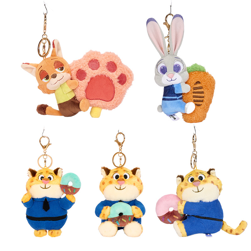 Disney Genuine Plush Pendant Zootopia Love Hug Series Judy Nick Pendant Couple Gift