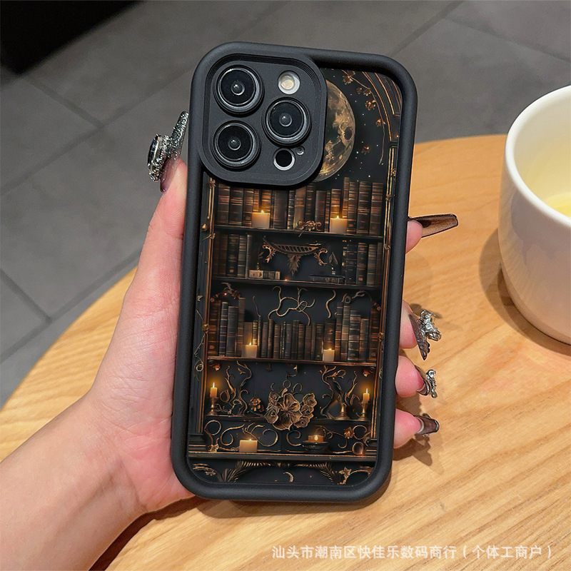 Magic Bookcase Moon Suitable for Apple 16Plus Mobile Phone Case Iphone11/12/13/14/15Promax Soft