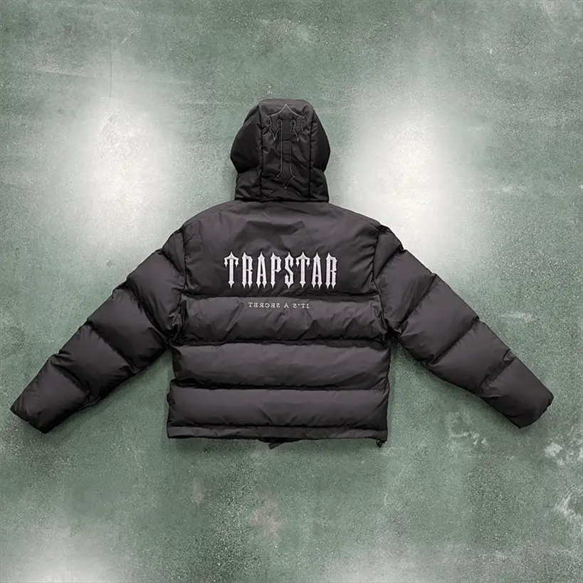 2.0 New arrival Trapstar Black Men's Jacket Top Quality Non-Removable Heattech jacket