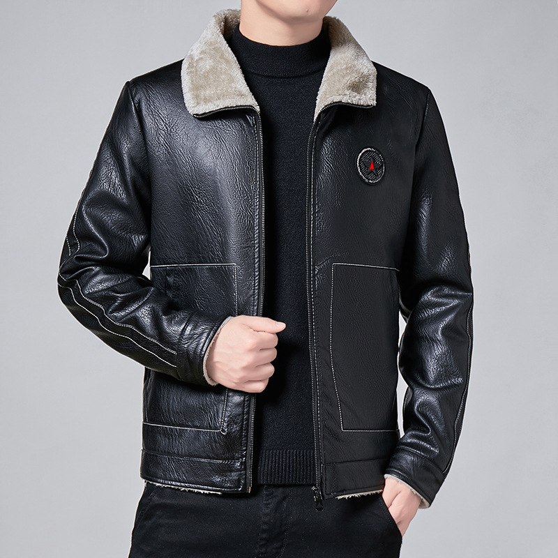 Autumn and Winter PU Leather Clothing New Korean Men's Leather Jacket Men's Coat Handsome Biker Clothing Leather Clothes Fashion