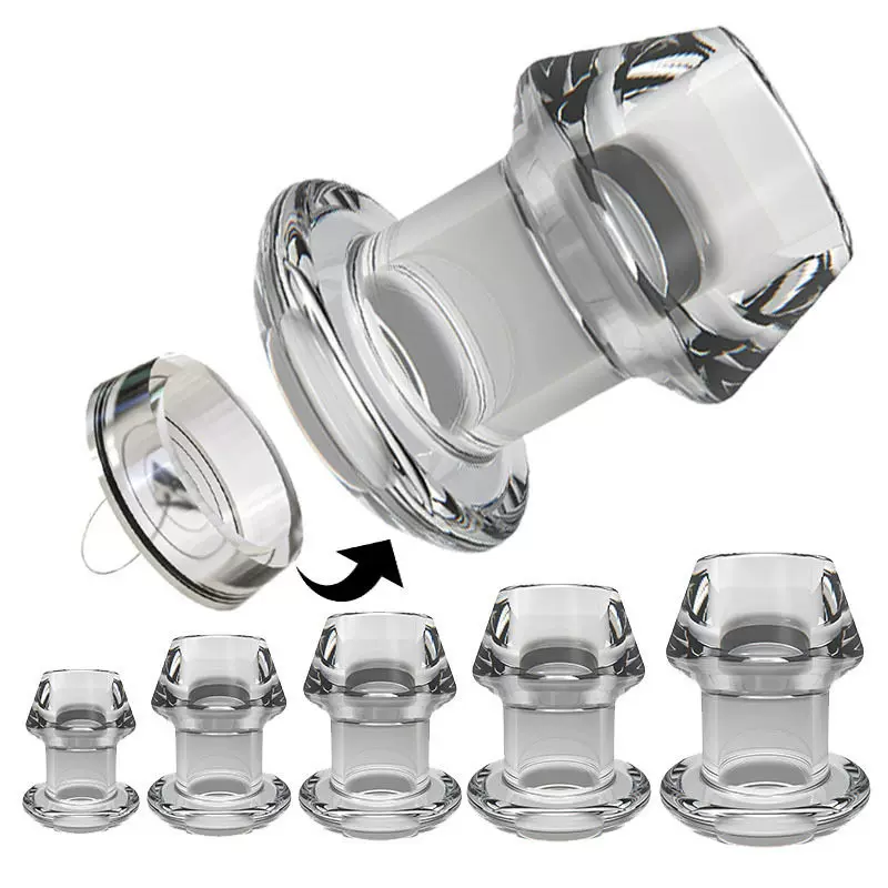 Hollow Anal Plug Silicone Anal Massager Expander for Outdoor Sm Training Female Anal Peeping Device