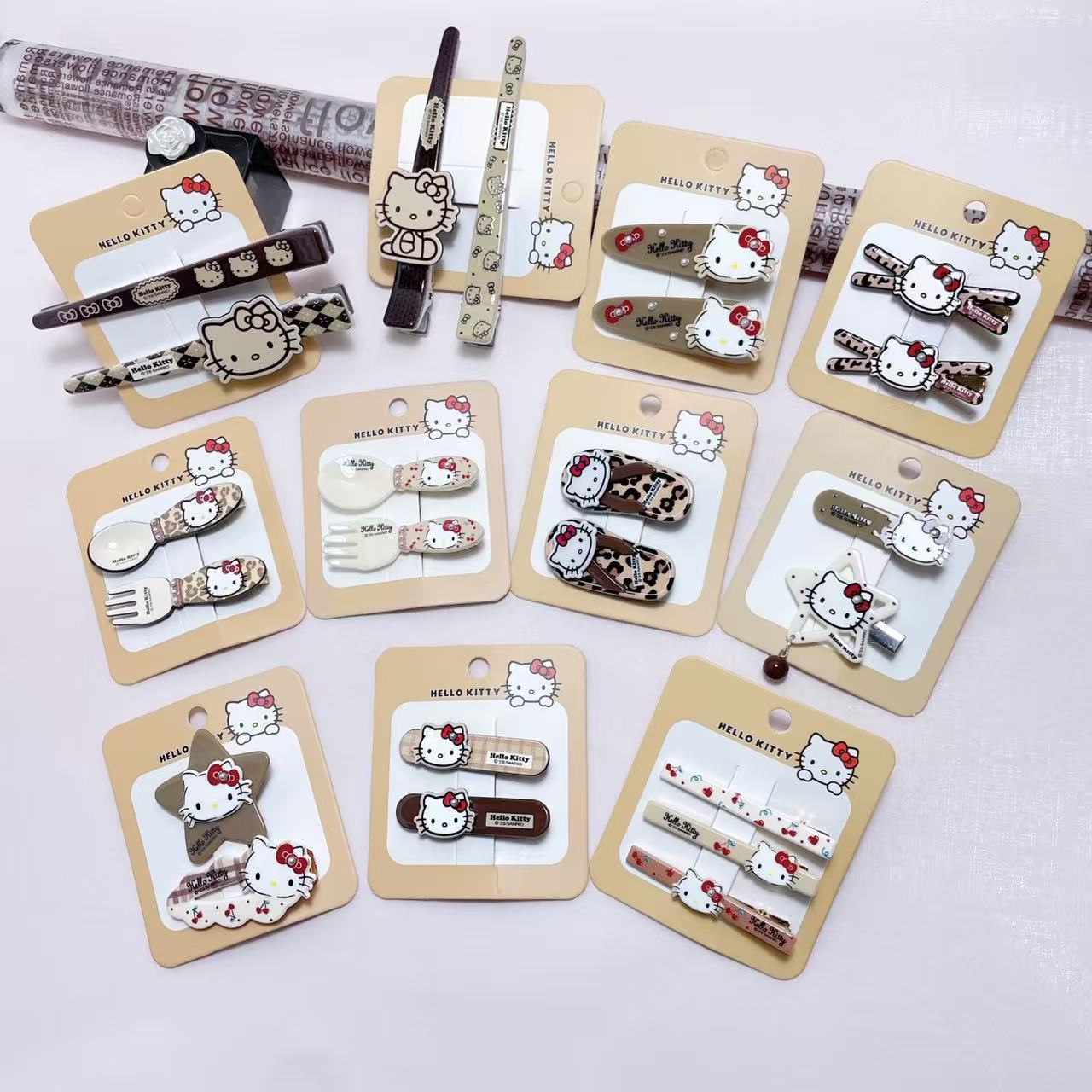 Officially Licensed Sanrio Hello Kitty Cute Cartoon Hair Clip in Melard Color Leopard Print