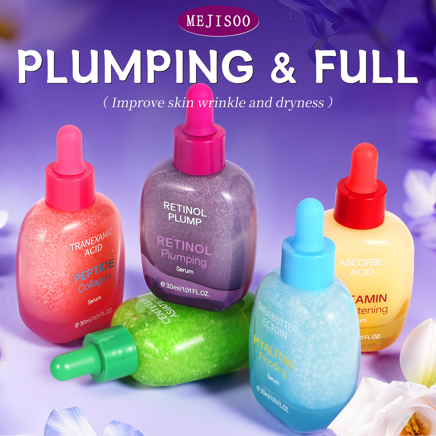 Cross-Border Psoralen Essence, Vitamin Ceramide, Hyaluronic Acid Peptide, Polypeptide Essence, All in English