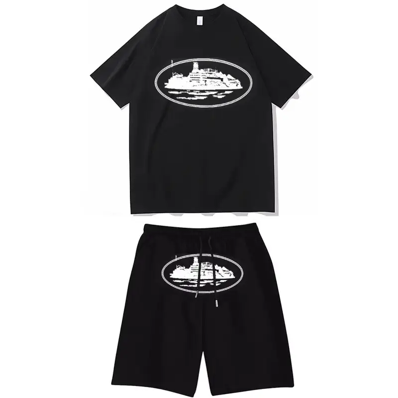 Cross-Border T-Shirt Pullover European and American Alcatraz Unisex Sweatshirt Sweatpants Suit Street Hip-Hop Clothing