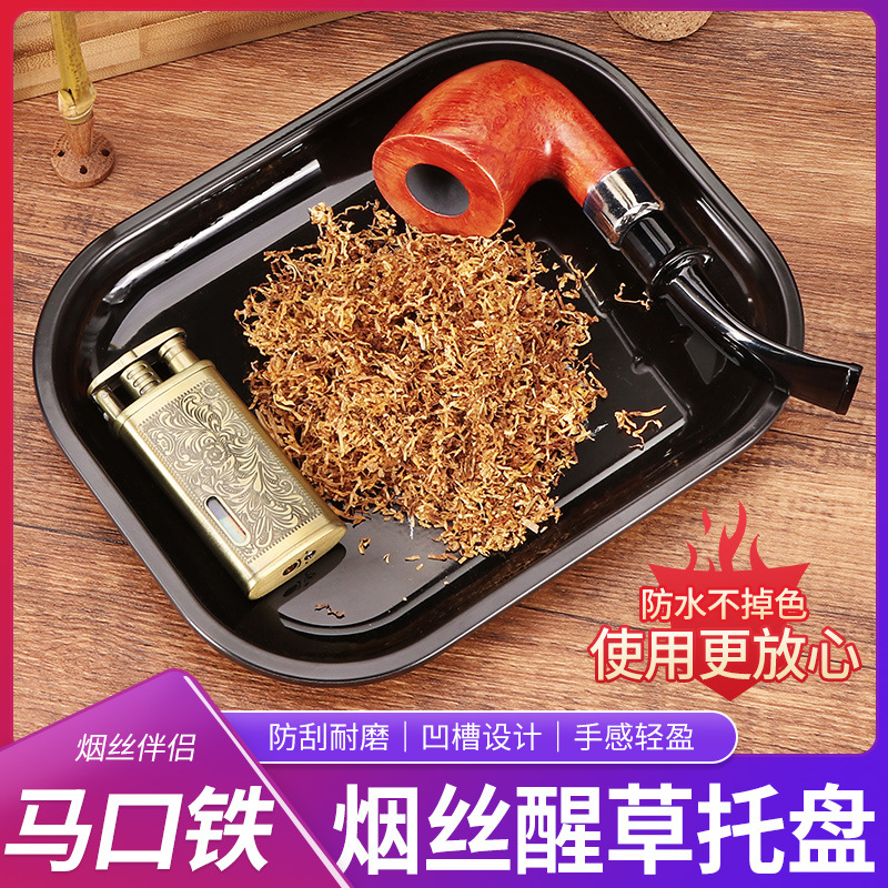 Cross-Border Hot-Selling Tobacco Wake-Up Tray Tinplate Hand-Rolled Cigarette Small Smoking Set Storage Tray Creative Pattern Ready for Sale