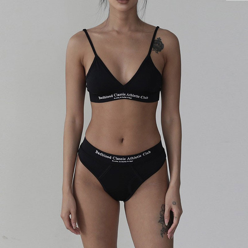 Korean Badblood Bcac Series Sexy Triangle Cup Bra Women's American-Style Sexy Sports Bikini Underwear