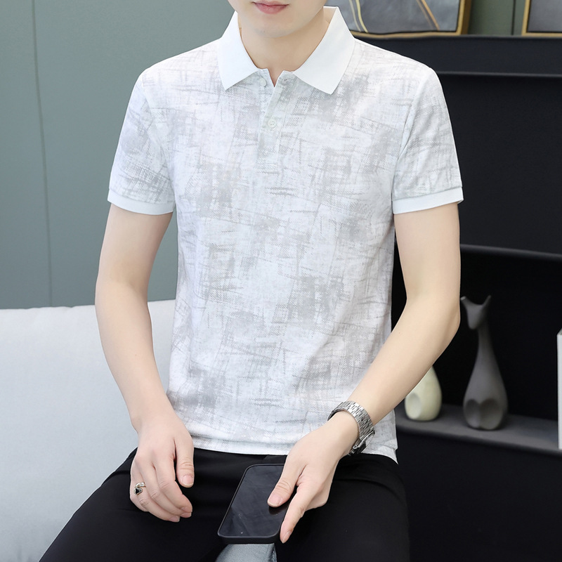 Diyu Shenlong Short-Sleeved Polo Shirt for Men, Summer New Style, Ice-Feel Ice Silk Business Casual High-End Top