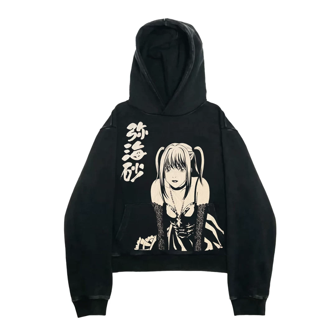Prism Death Notebook Dark Style Anime Girl Gothic Oldschool Loose Hooded Sweatshirt