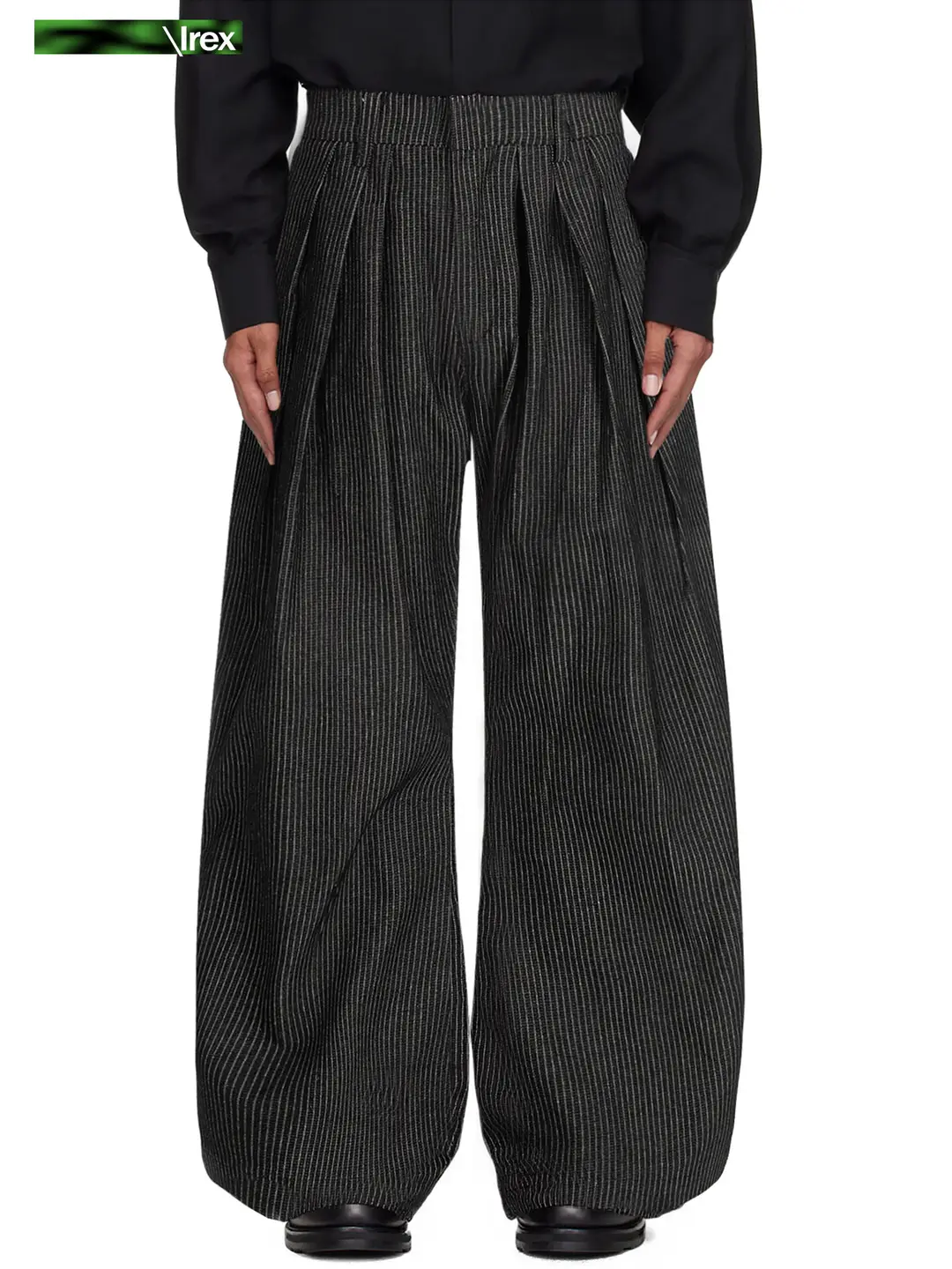 IREX 13 oz Three Fold A-line Pattern Original Bull Wide Leg Striped Denim Pants Old Money Style Casual Pants for Men