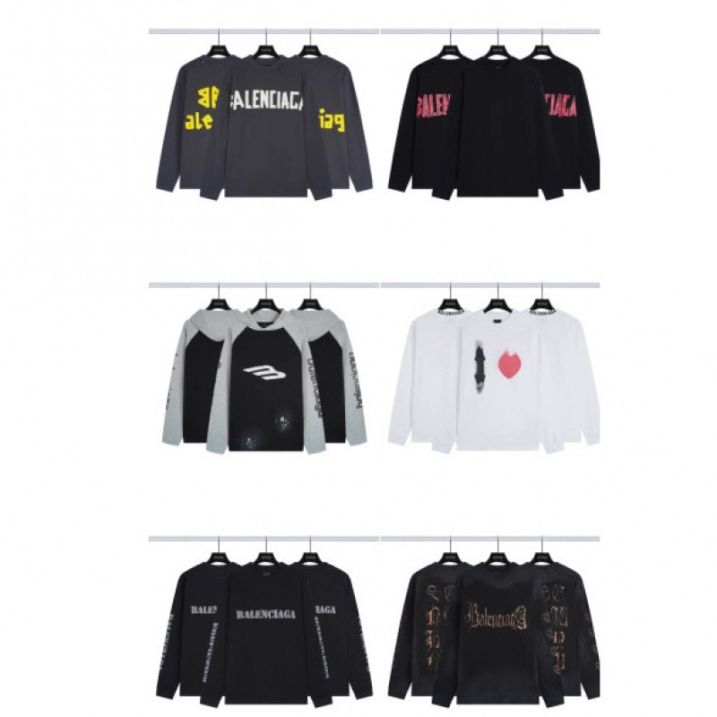 High-Quality Cross-Border Paris B Brand Autumn and Winter New Style Heart-Shaped Vintage Letter Print Long-Sleeve T-Shirt Wholesale QC-Foto von 1688 auf Qualit.ly