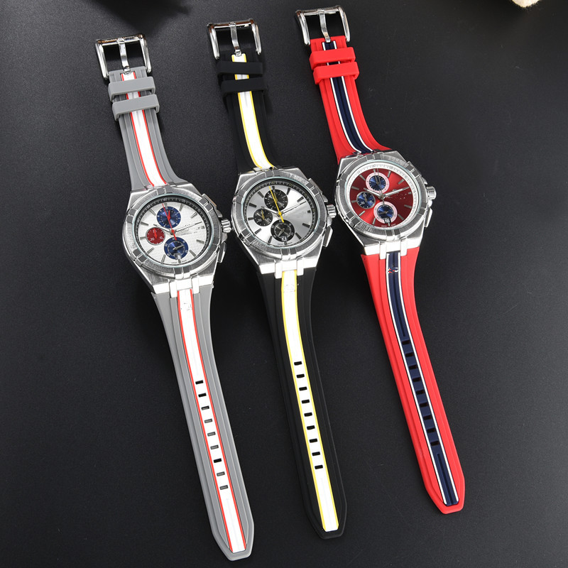New Silicone Casual Chronograph Running Seconds Quartz Sports Men's Watch