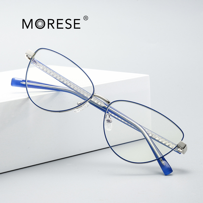 Fashion metal cat's eye cross-border glasses foreign trade spot flat lens CP insert kick-off glasses frame women's 3006
