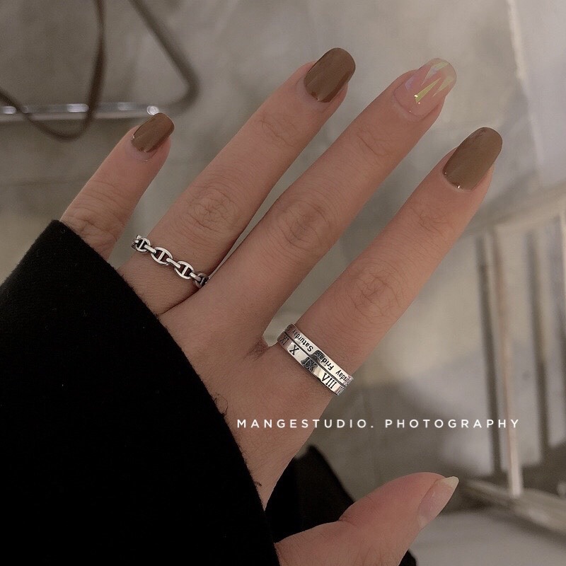 Minimalist Roman Numeral Open Ring Wholesale Vintage Distressed Heavy Design Simple Versatile Trendy Internet Celebrity Ring