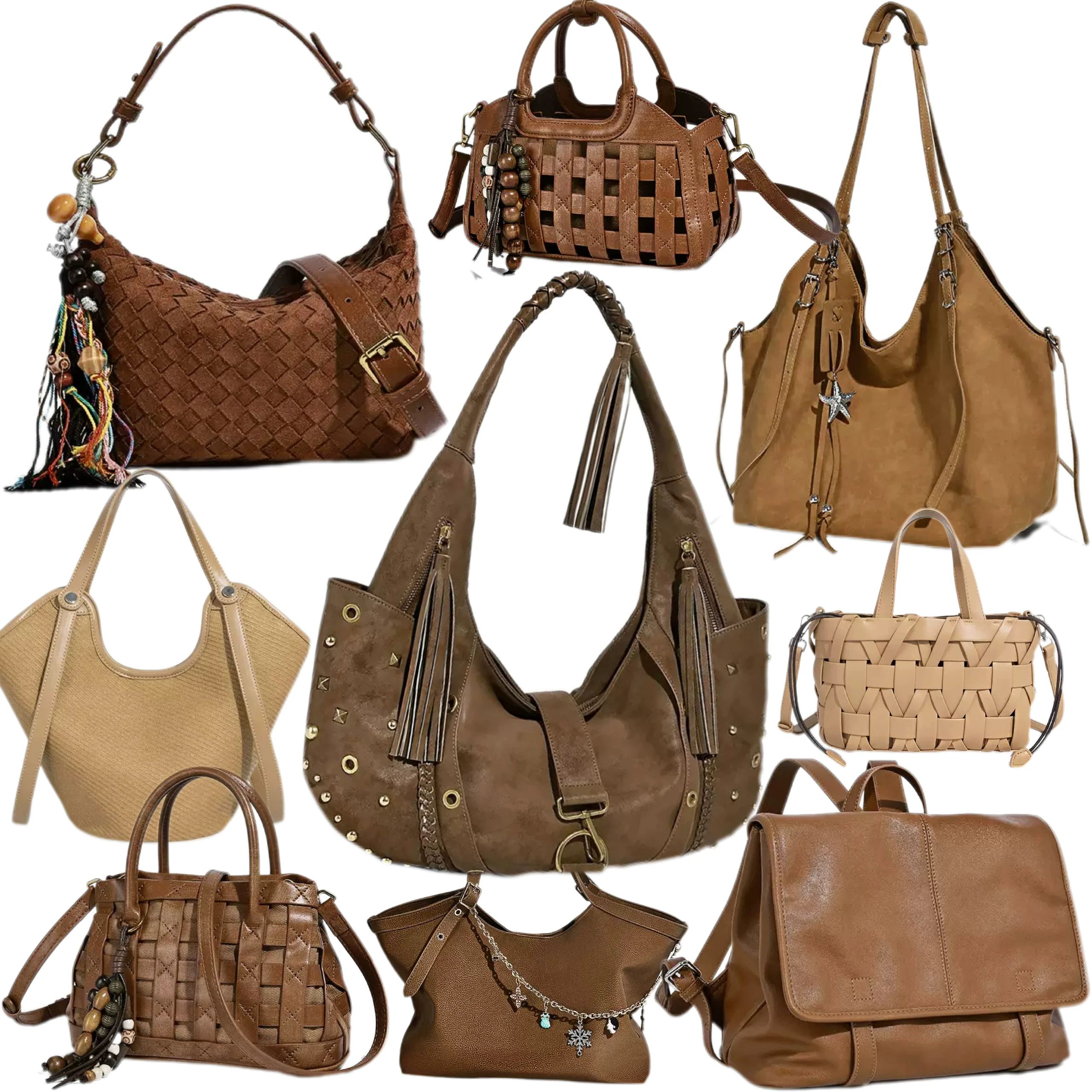 Autumn and Winter Maillard Brown Bag Collection Large Capacity Leisure Bag Fashion Versatile Commuter Women's Bag Single Shoulder Underarm Bag
