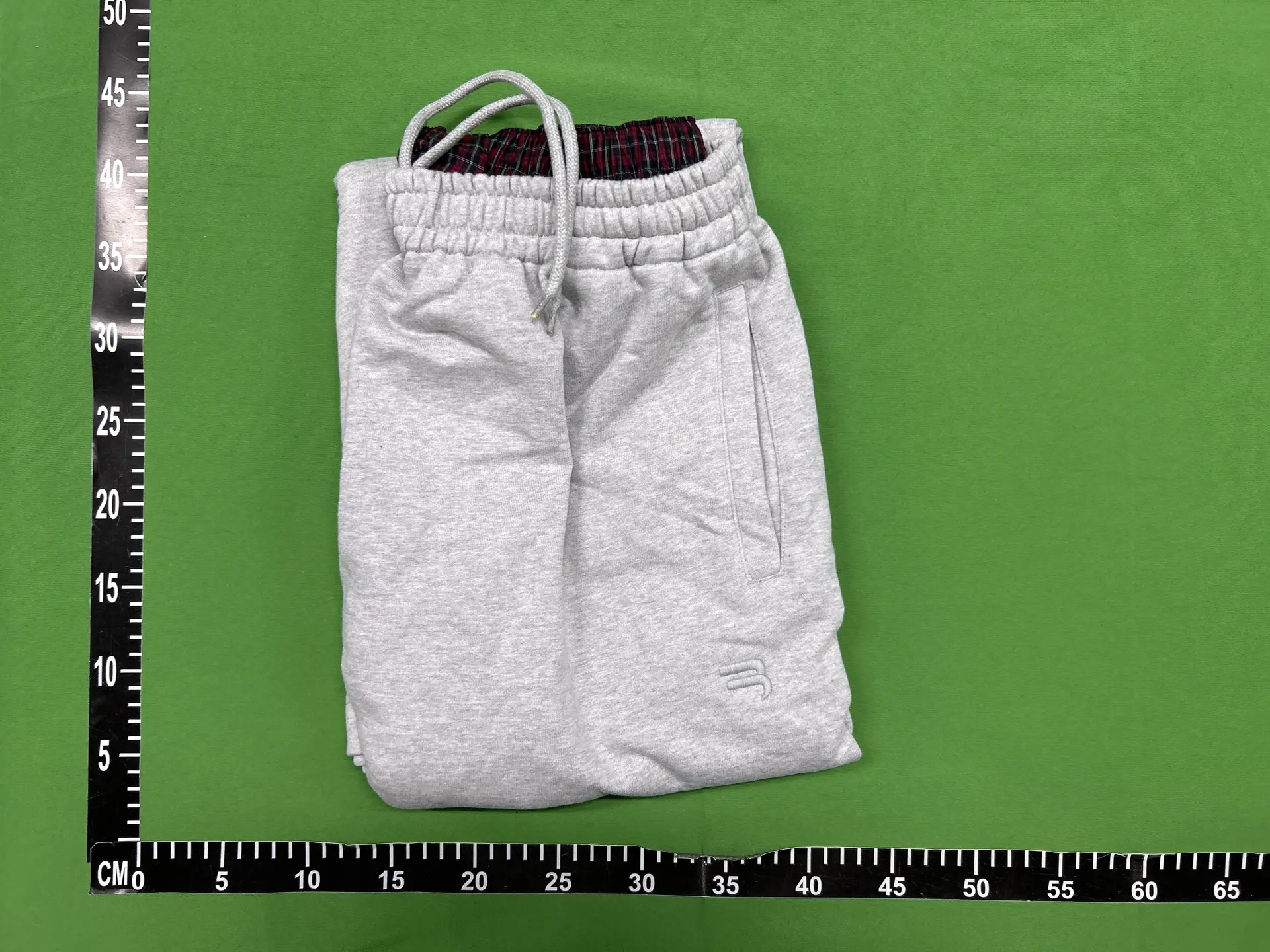 Sun72Bian Fake Two-Piece Plaid Button Patchwork Embroidered Long Pants Drawstring Sweatpants Loose Wide-Leg Sports Pants Trendy