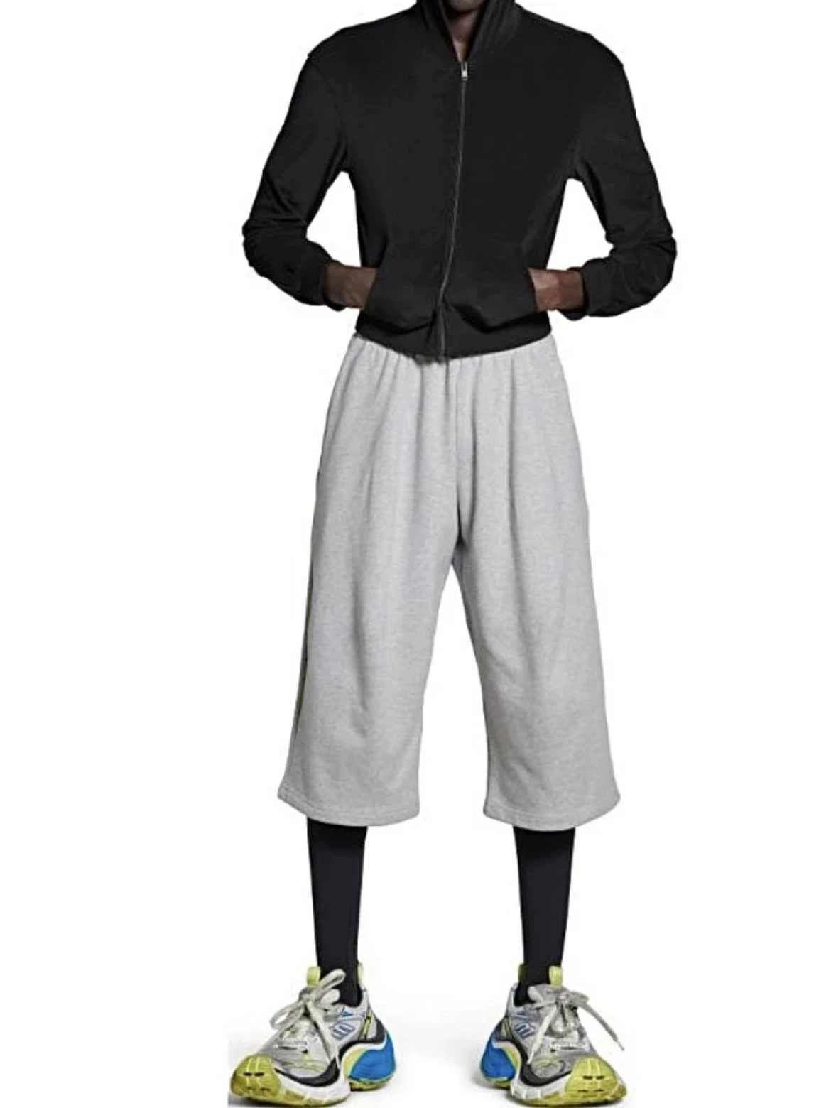 Dismantling the board! Paris style new 500G looped cotton loose and versatile drawstring seven inch loose sports pants