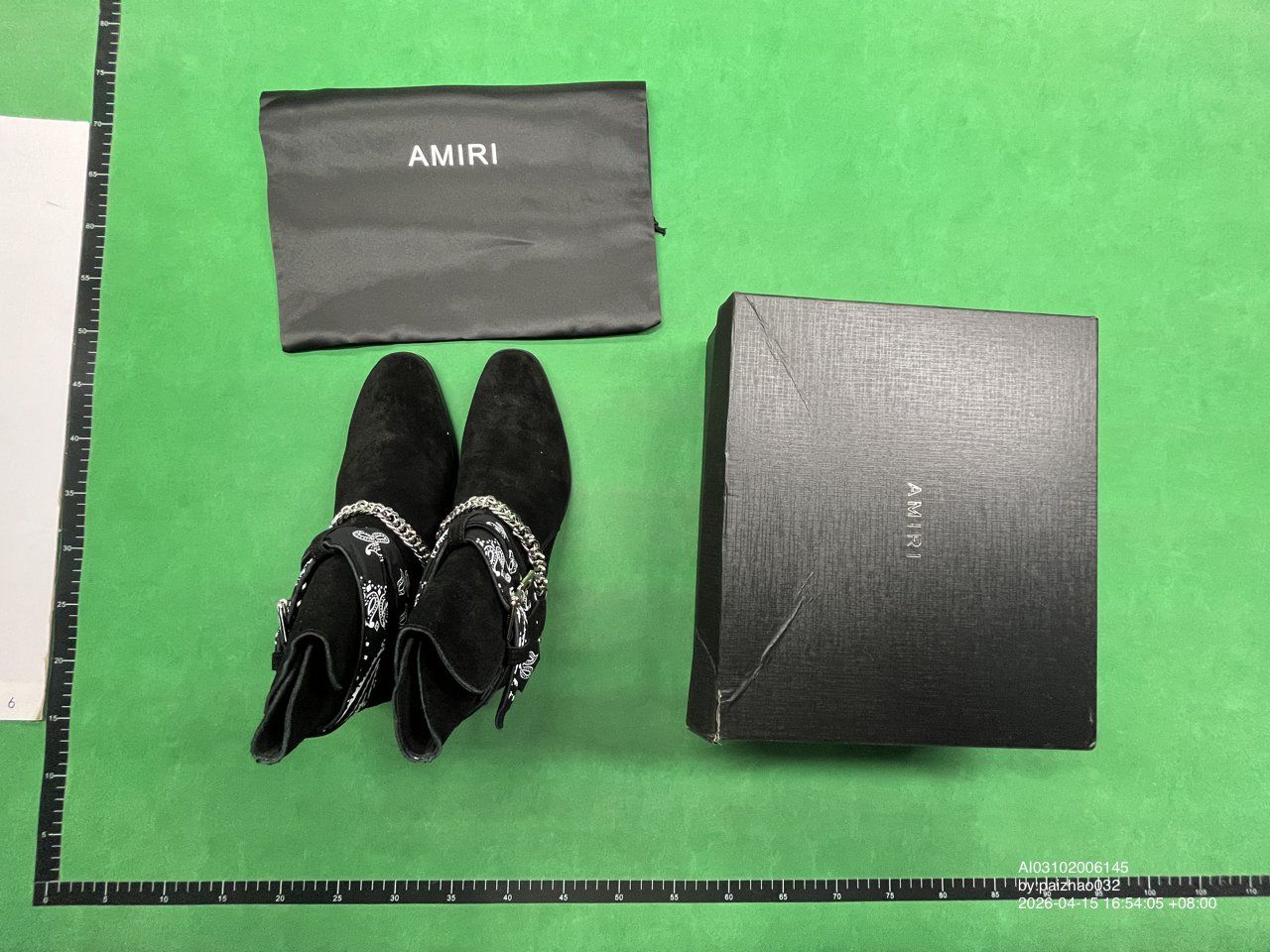 AMIRI Suede Chain Buckle Boots Black QC