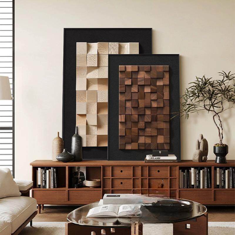 Italian-Style Geometric Space-Themed Living Room Decorative Painting, Vintage High-End Wall Art, Mid-Century Style Entryway Cabinet Painting