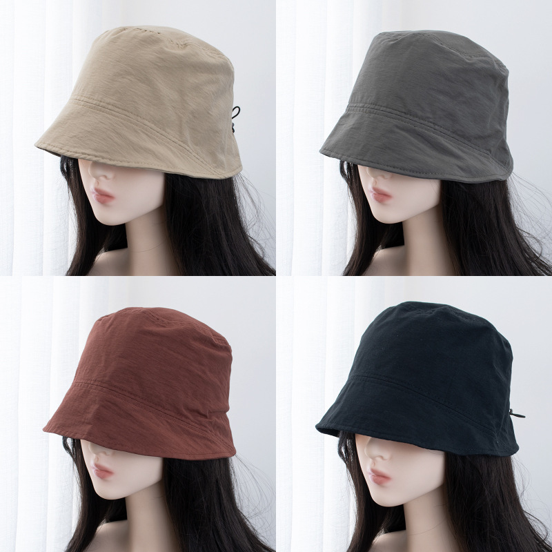 Japanese Style New Short-brimmed Hat Basin Hat Spring and Summer Sunscreen Fisherman Hat Casual All-match Bucket Hat Foldable Solid Color Hat