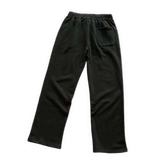 Left Three Stripes, Right White Stripe, Full Dark Stripe Pattern, Three Stripes on the Side of the Pants, Black Straight Long Pants 88060905