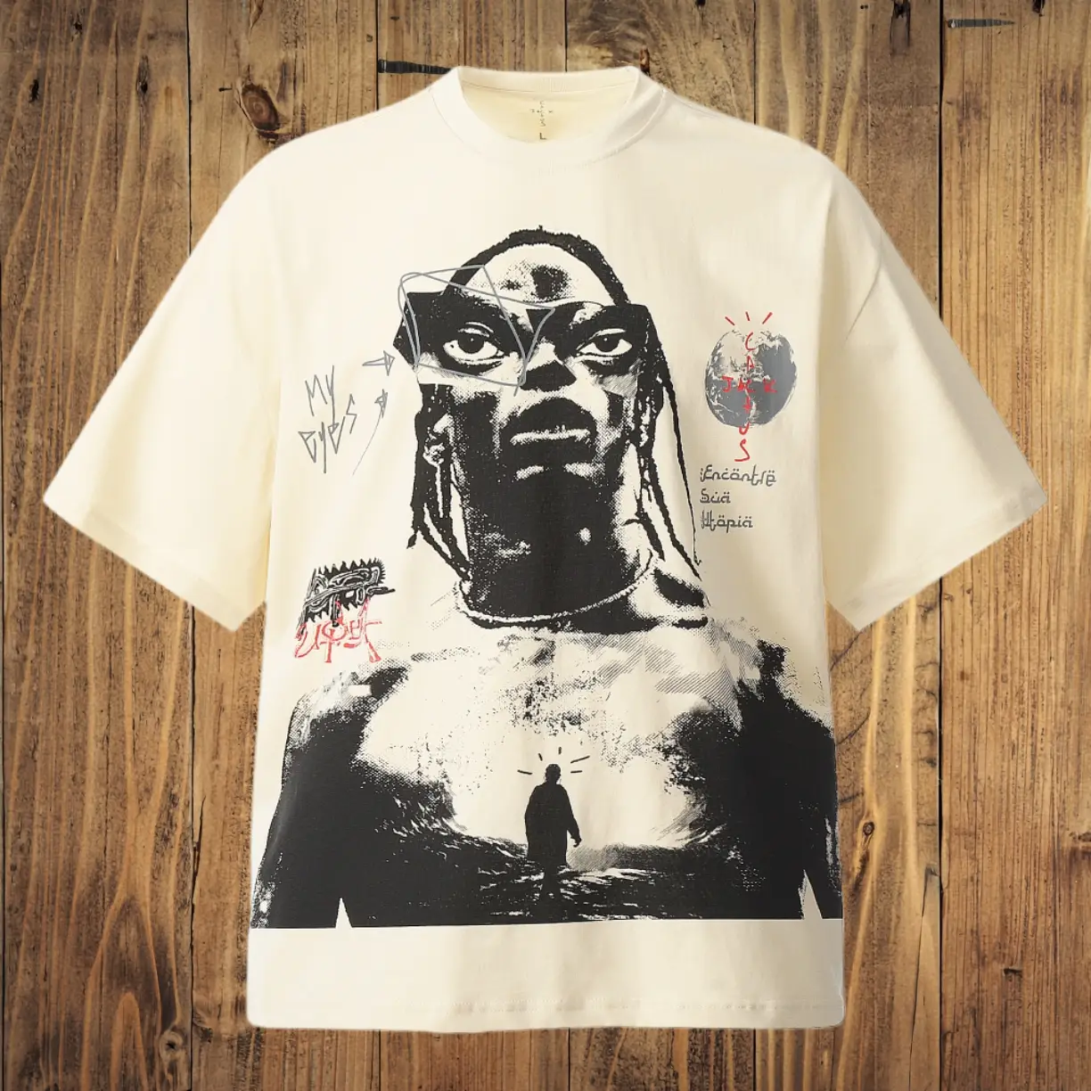 TRAVISSCOTT American street short-sleeved 24ss new album around VINTAGE niche tide vintage T-shirt