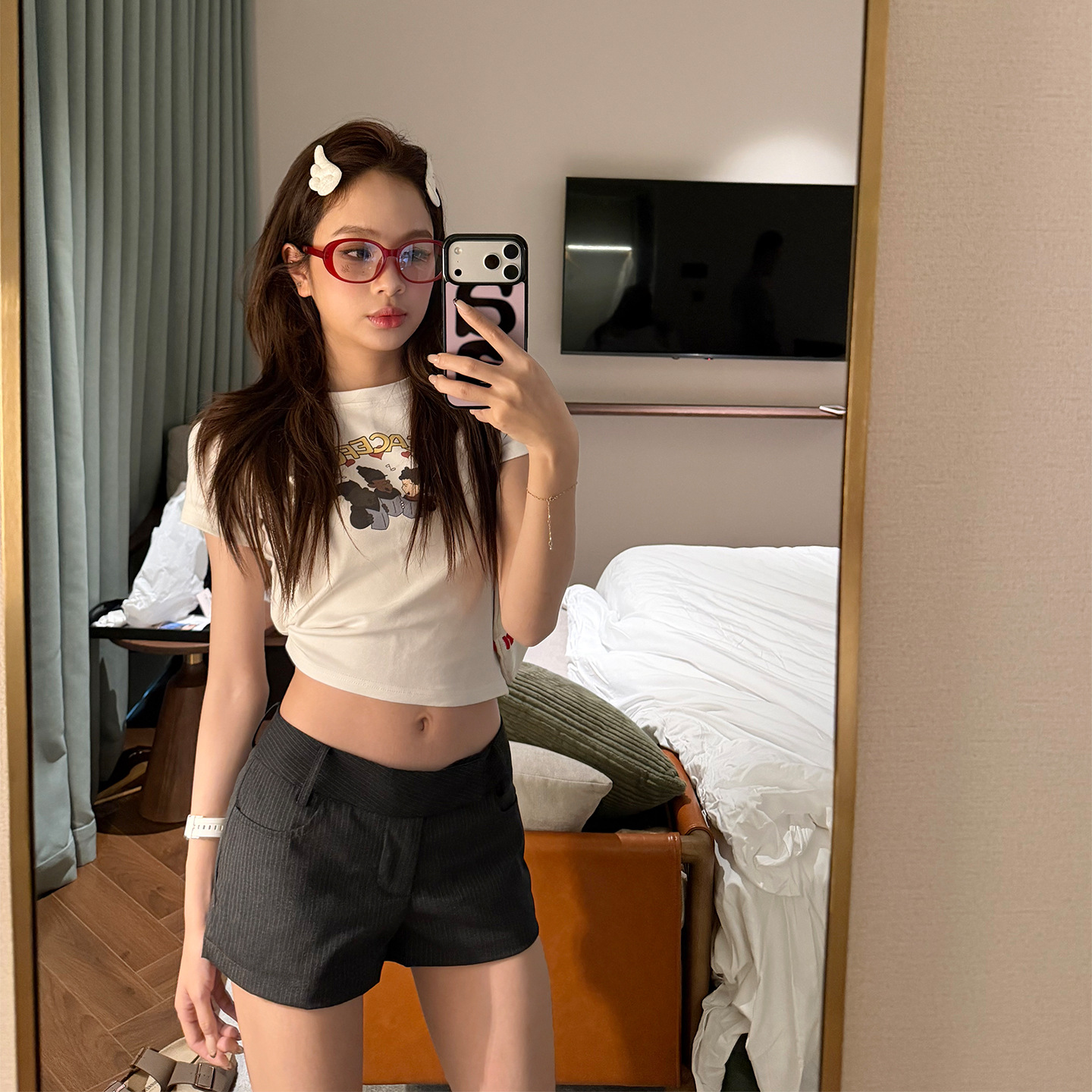 Trendy Striped Blazer Casual Shorts for Women, 2026 Summer New Low-Waist A-Line Slimming Versatile Hip-Hugging Hot Pants