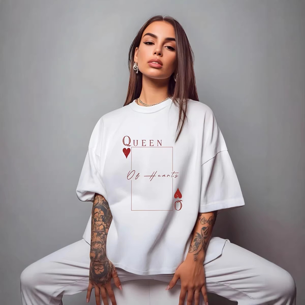 100% Pure Cotton Short-Sleeved T-Shirt, Summer American-Style Trendy Niche Outerwear, Body-Covering Fashion Brand Printed Workwear Top