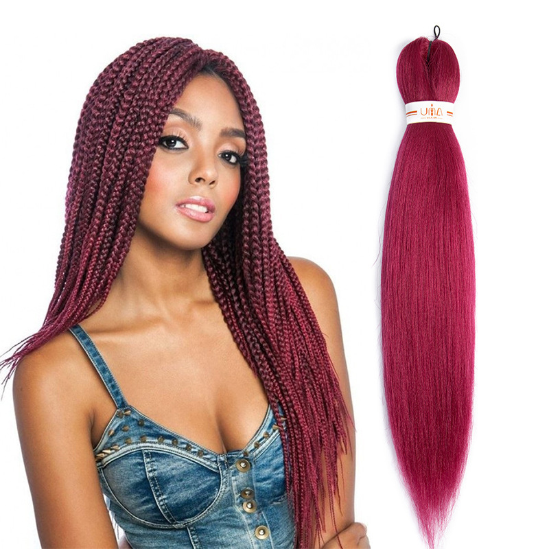 Foreign trade EZ big braid 20 inch gradient color big braid Easy braid low temperature silk chemical fiber hair African dirty braid
