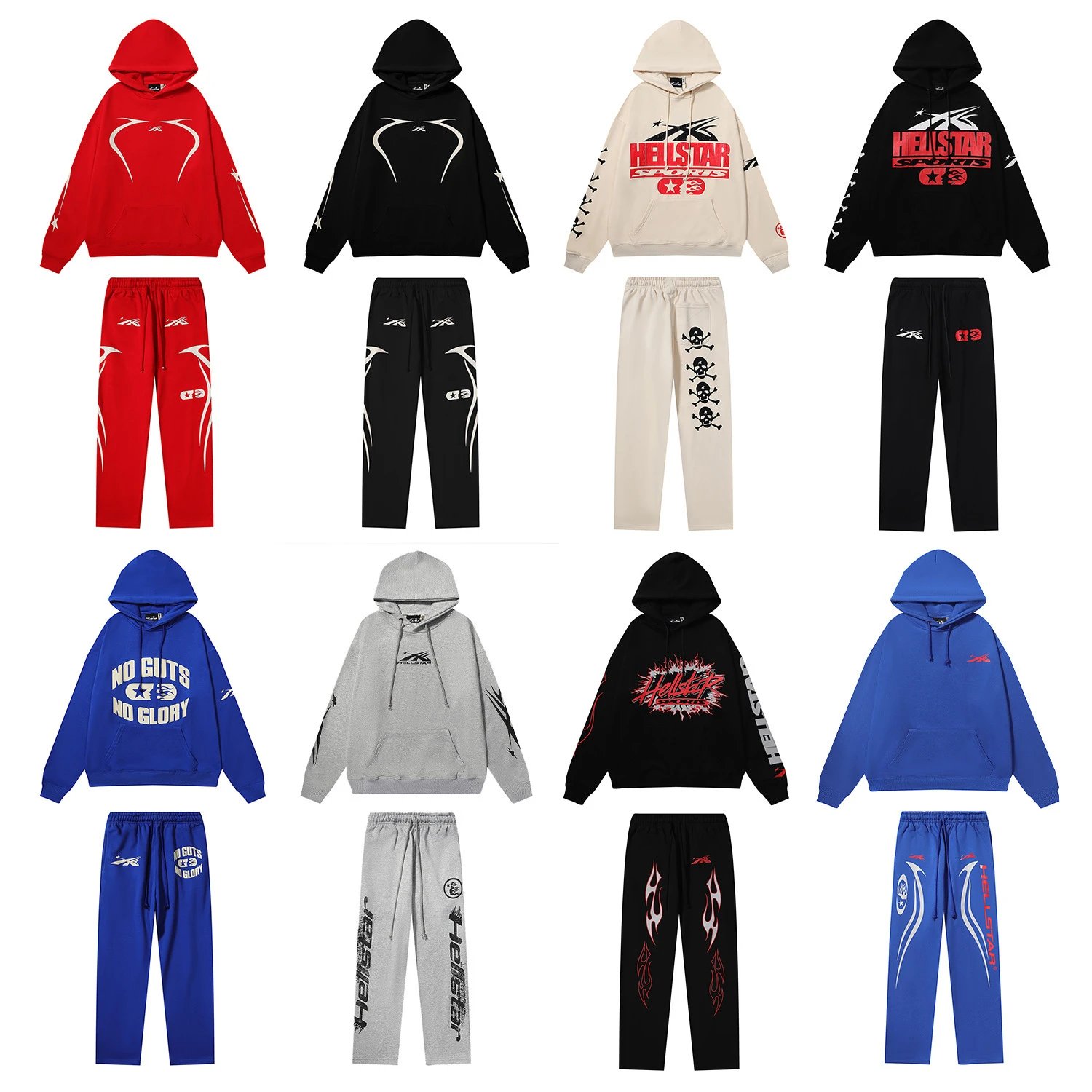 HELLSTAR NO GUITS NO GLORY Hoodie and Pants Set