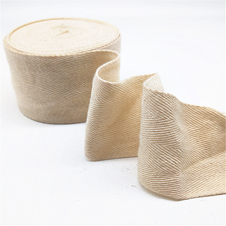 White herringbone belt clothing accessories cotton ribbon clothes and pants decorative rolled edge belt covered side belt