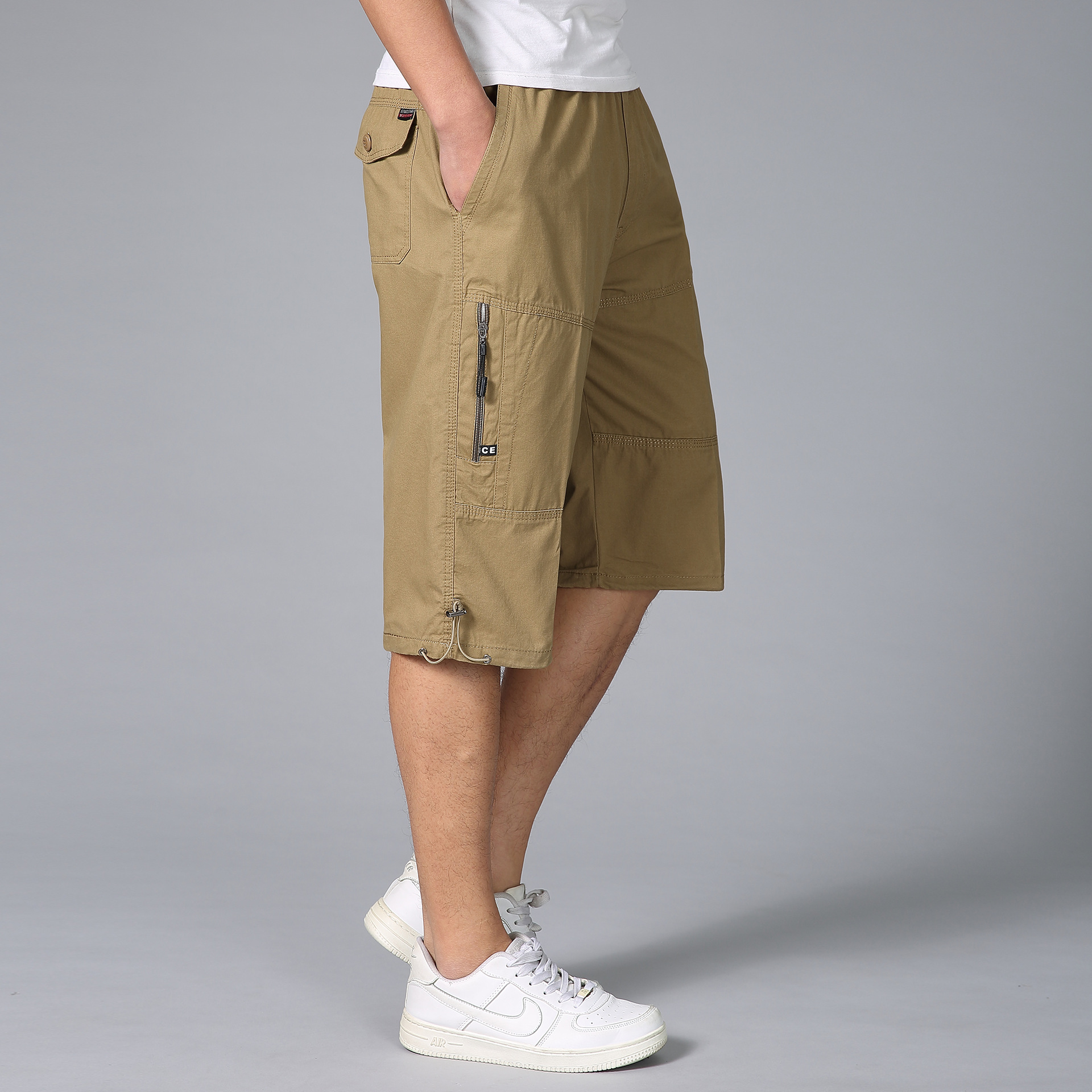 Summer New Style Xinjiang Cotton Men's Shorts Casual Versatile 7-Point Pants Men's Thin Middle-Aged and Elderly Dad Loose Pure Cotton
