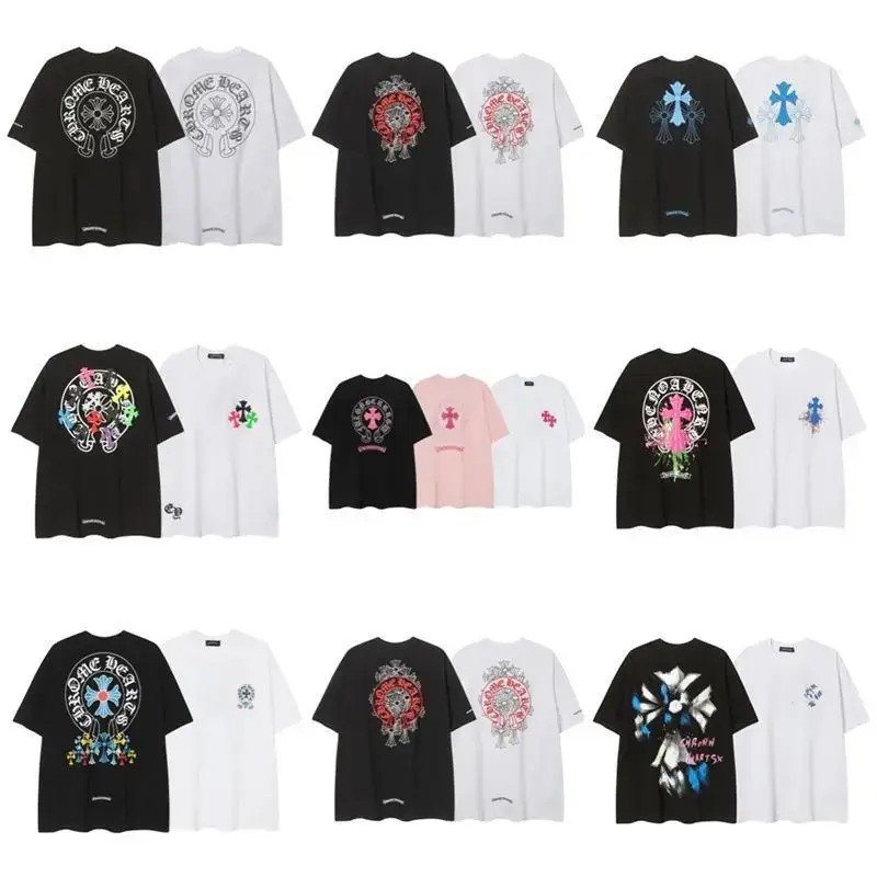 Cross-Border Pure Cotton Sanskrit Cross Printed Short-Sleeved T-Shirt Women's Summer Loose Large Size Mid-Length Trendy Casual Top