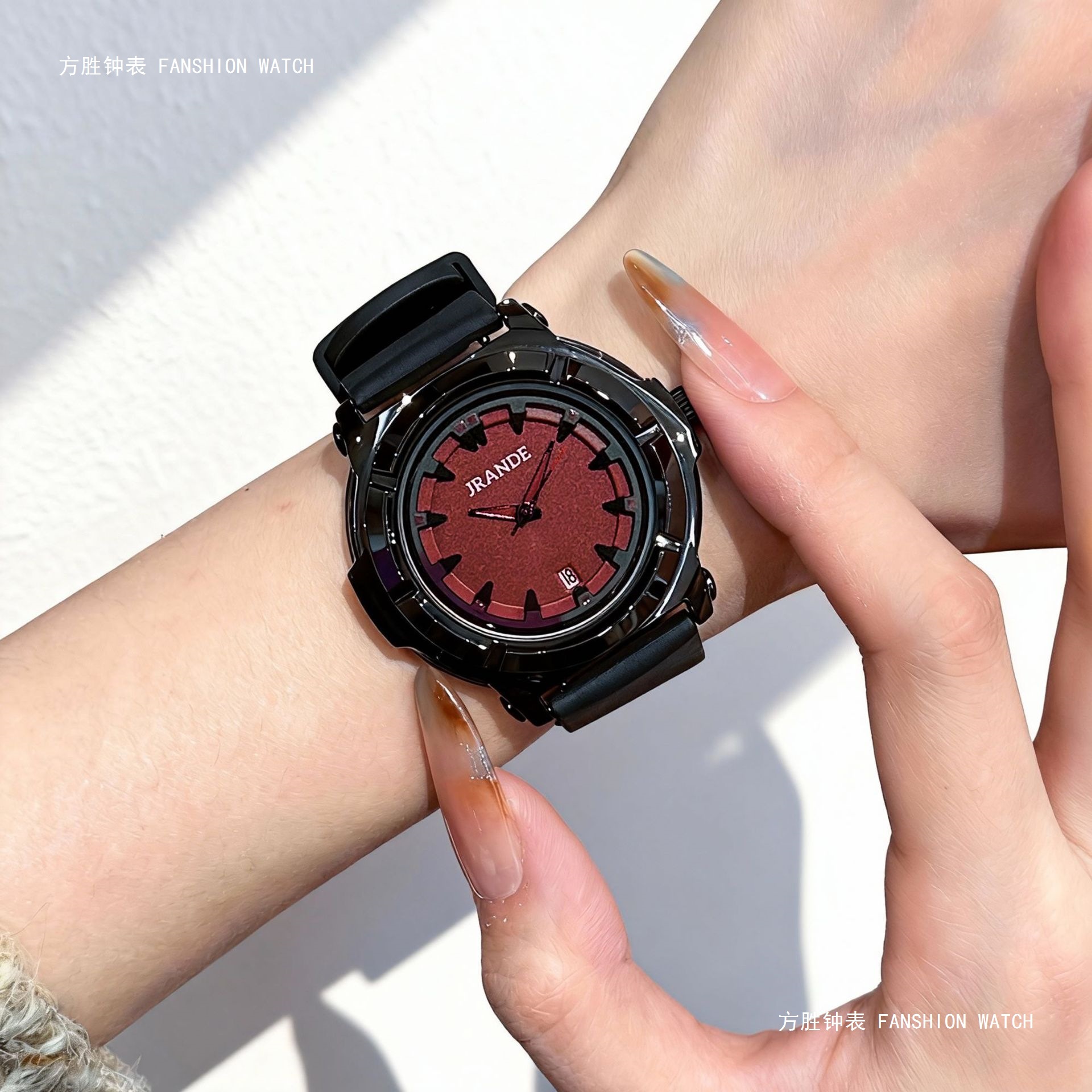 Jrande Xiaohongshu Hot-Selling Stylish Light Luxury Women's Watch Dopamine Women's Watch Silicone Strap Waterproof Quartz Watch for Women