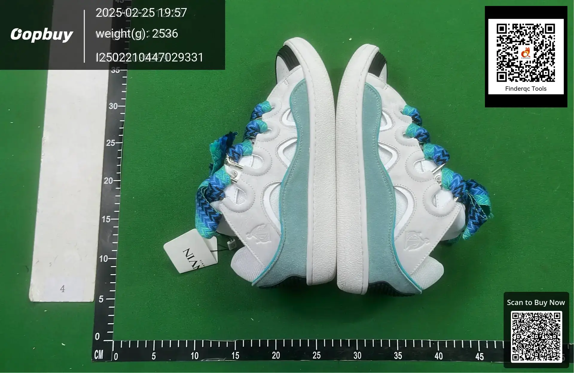 Lanvin Curb Sneakers White Teal
