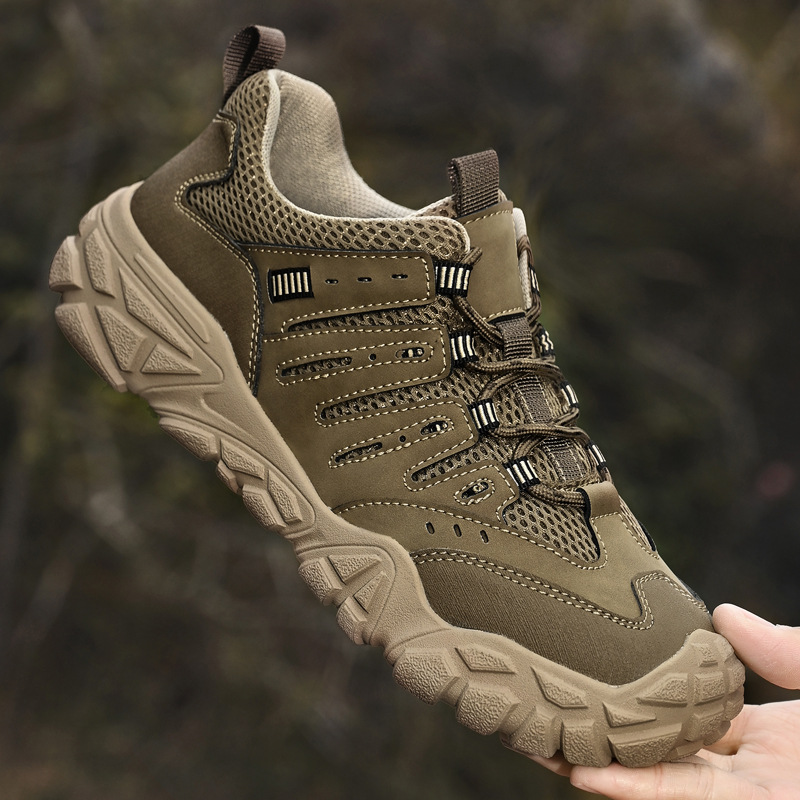 Cross-Border Amazon Popular Men's Casual Shoes Mesh Breathable Men's Shoes Outdoor Hiking Sports Shoes Men's Hiking Shoes