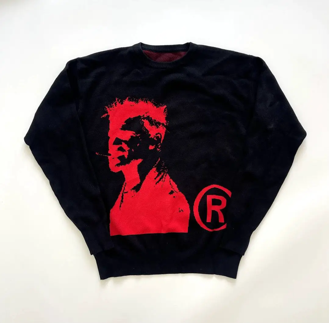 Kk11 Joy Divizn Streetwear Pullover Knitted Crew Neck Sweater Sweatshirt Winter Long Sleeve High Street