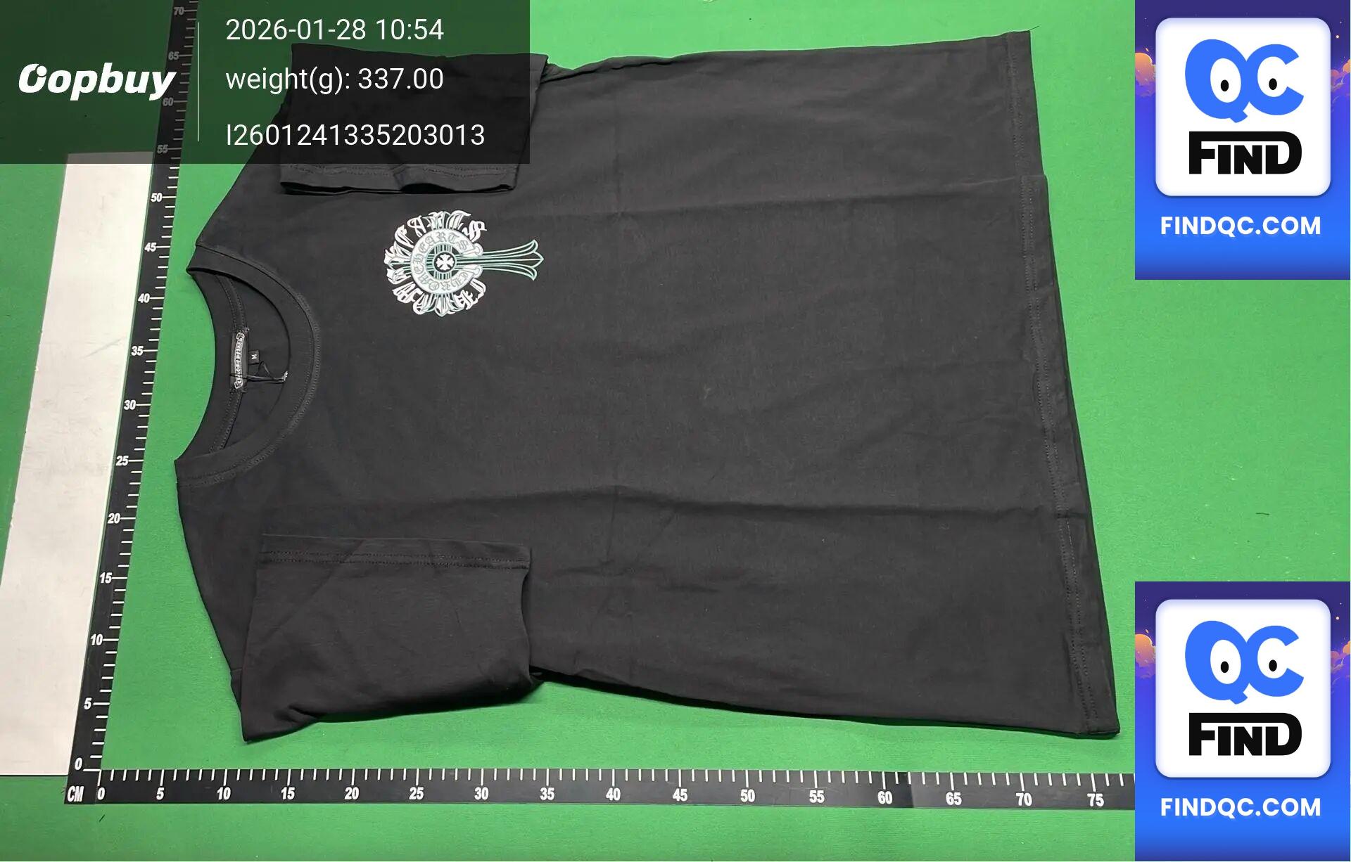Correct Version of Chrome Hearts23Ss Colorful Horseshoe Buckle Cross Short-Sleeved Men's Pure Cotton Large Size T-Shirt — QC-foto 2