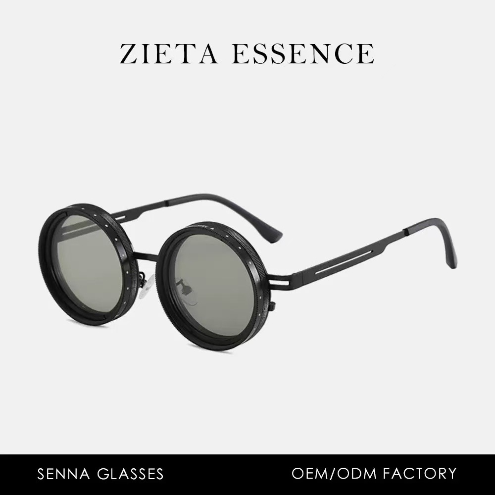 New dimming sunglasses oval Amazon cross-border glasses polarized lens retro glasses
