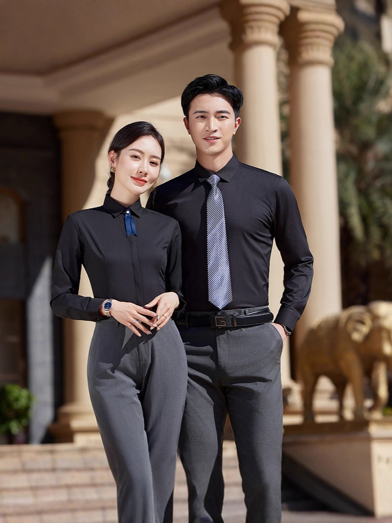 Bamboo Fiber Shirt Men's Long-Sleeved Spring & Fall New Elegant No-Iron Anti-Wrinkle Business Wear Hidden Button White Inch Shirt Women's Shirt