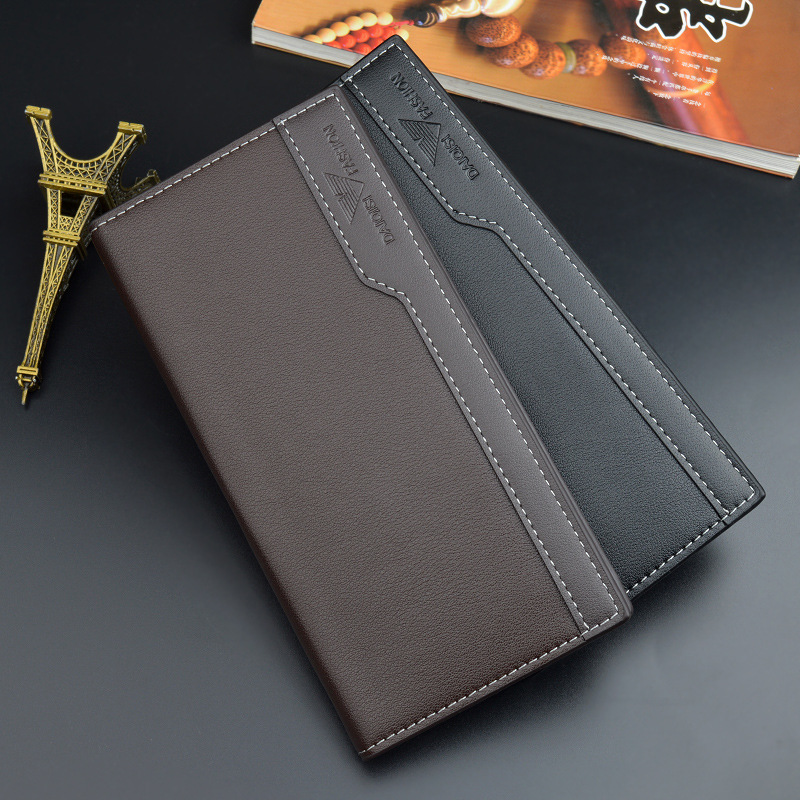 Men's Wallet Men's Long Wallet Men's Casual Business Multi-Card Slot Large Capacity Simple Thin Soft Leather Wallet Suit Bag