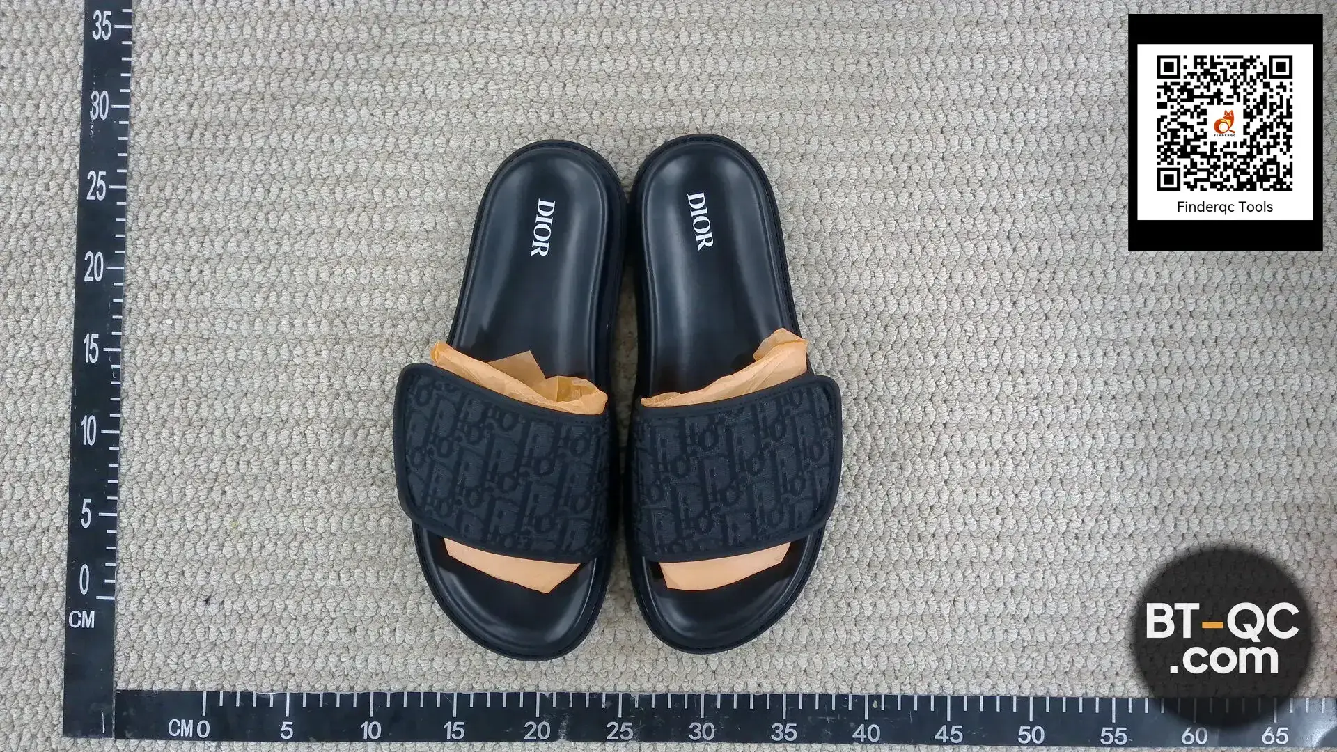 Dior Black Oblique Logo Slides