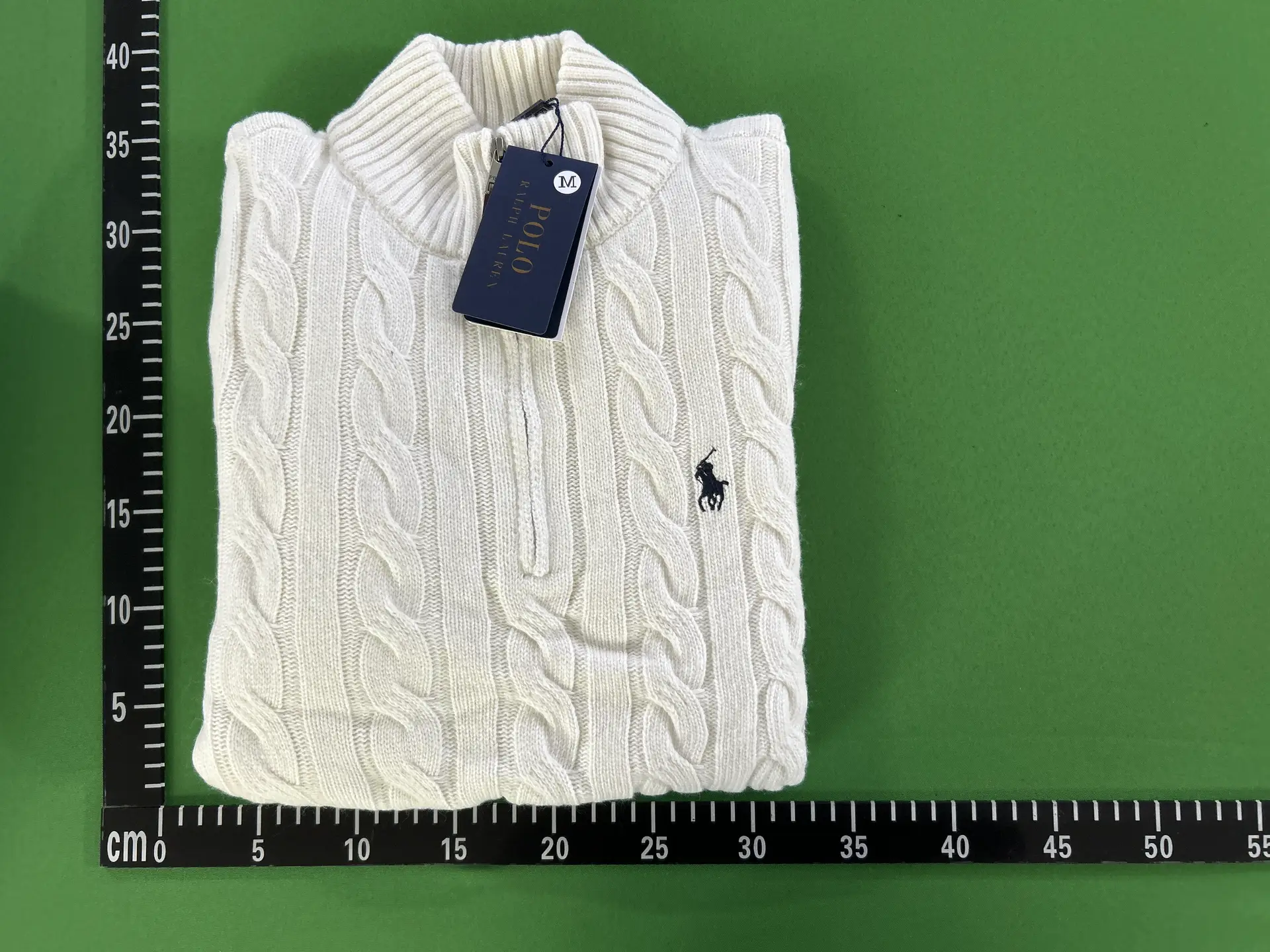 Polo Ralph Lauren Cable Knit Half Zip Sweater Cream