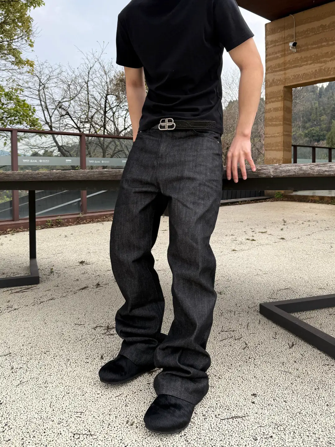 2025 Original Vintage Black Washed Heavy-Duty 646 Selvedge Denim 13oz Flared Versatile Jeans