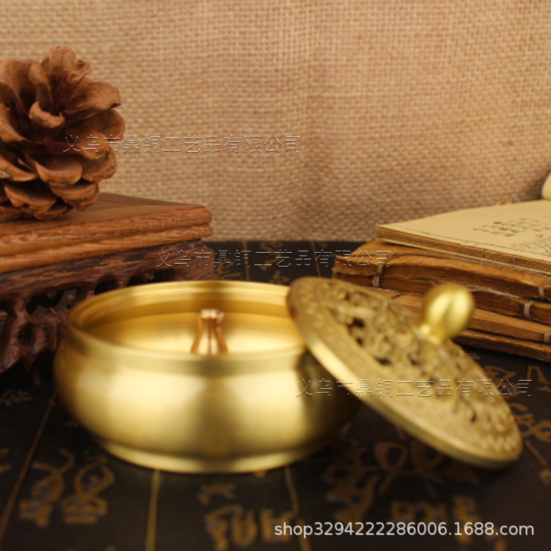 Brass Pisces Dragon and Phoenix Incense Stove Household Indoor Sandalwood Stove Creative Chinese Zen Decoration Tea Ceremony Decoration Floor Stall
