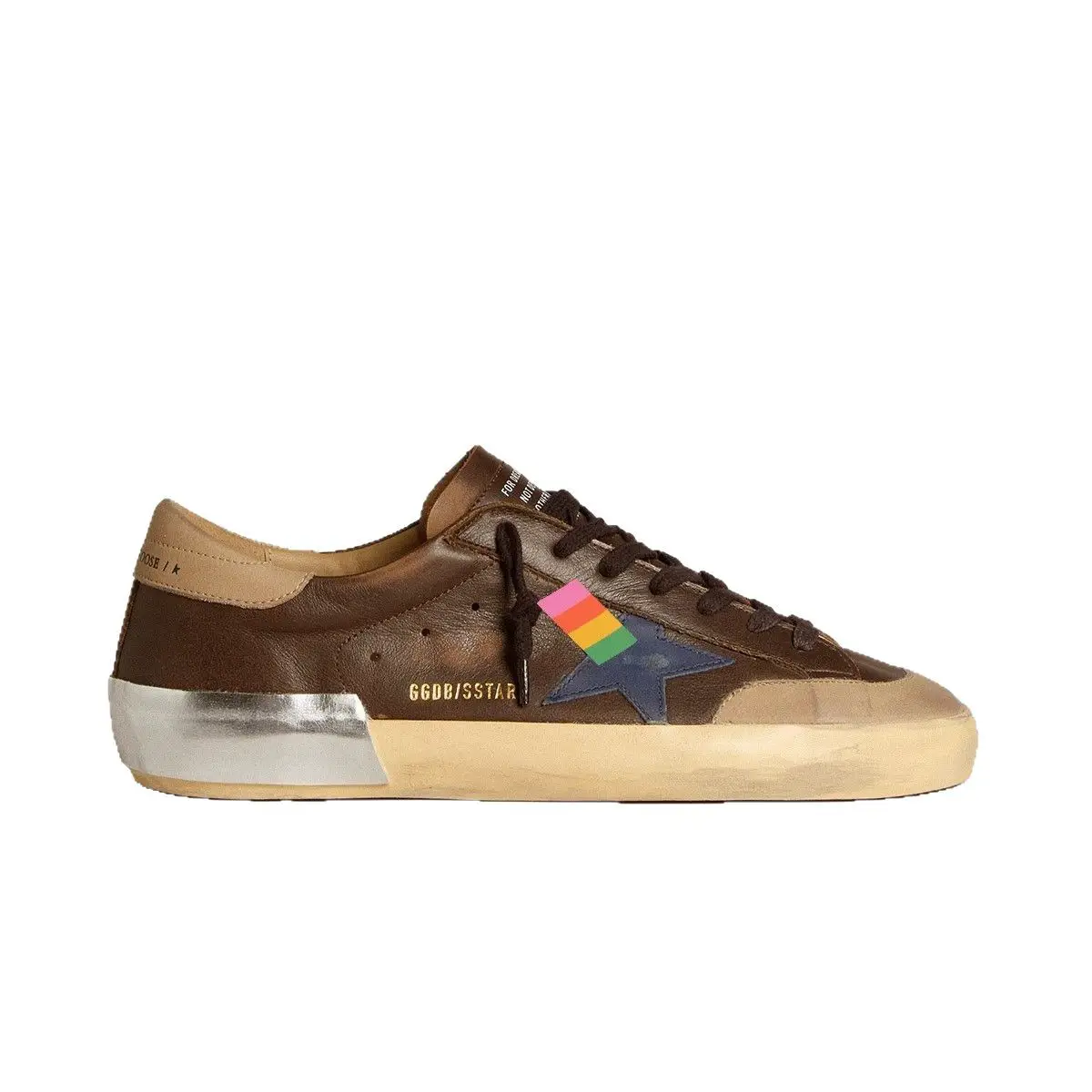 Super-Star Series 2025 Spring and Summer New Vintage Handmade Old Small Dirty Shoes Men and Women Casual Board Shoes Brown