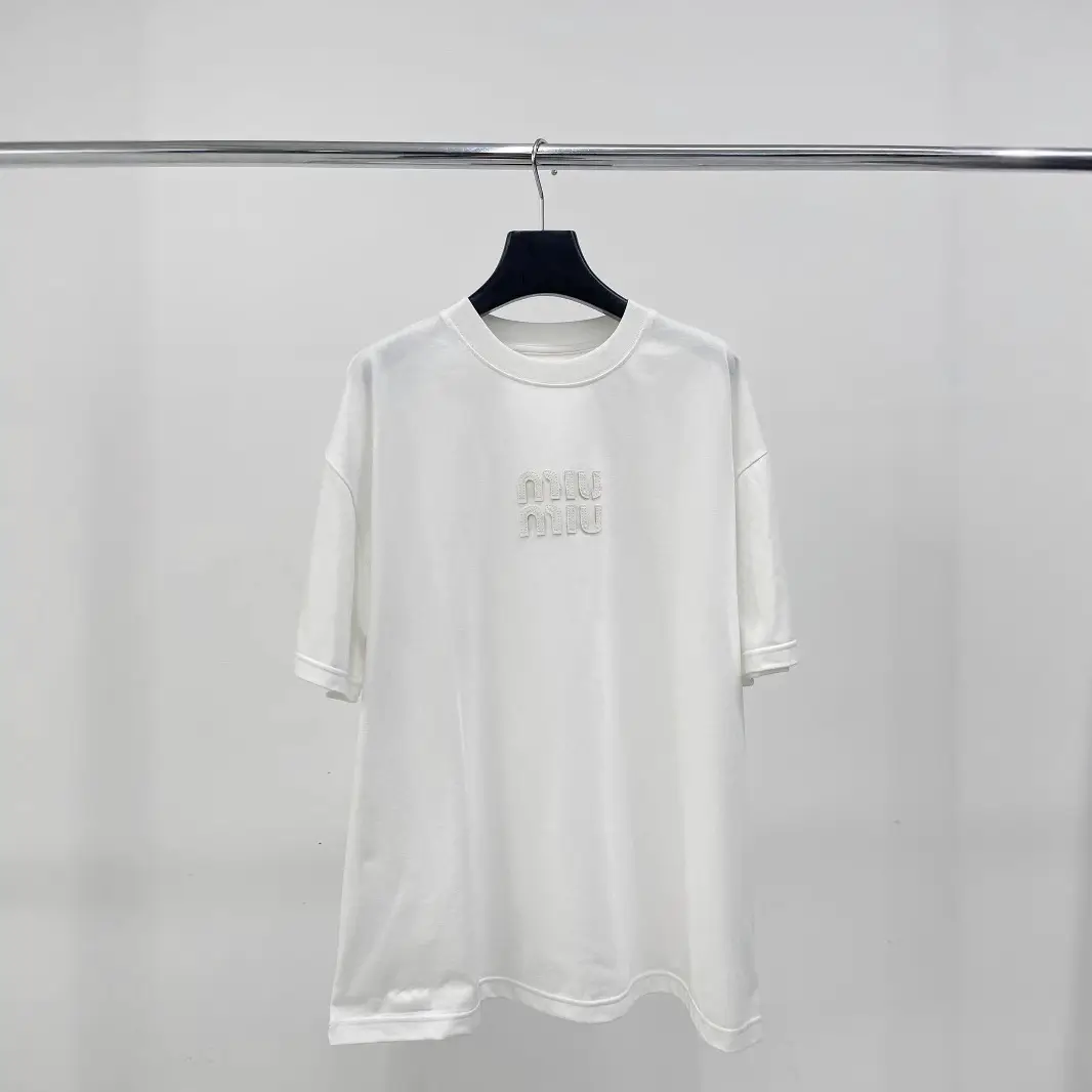 High version MM home new solid color casual short sleeved unisex versatile loose and simple T-shirt lazy style tee trend