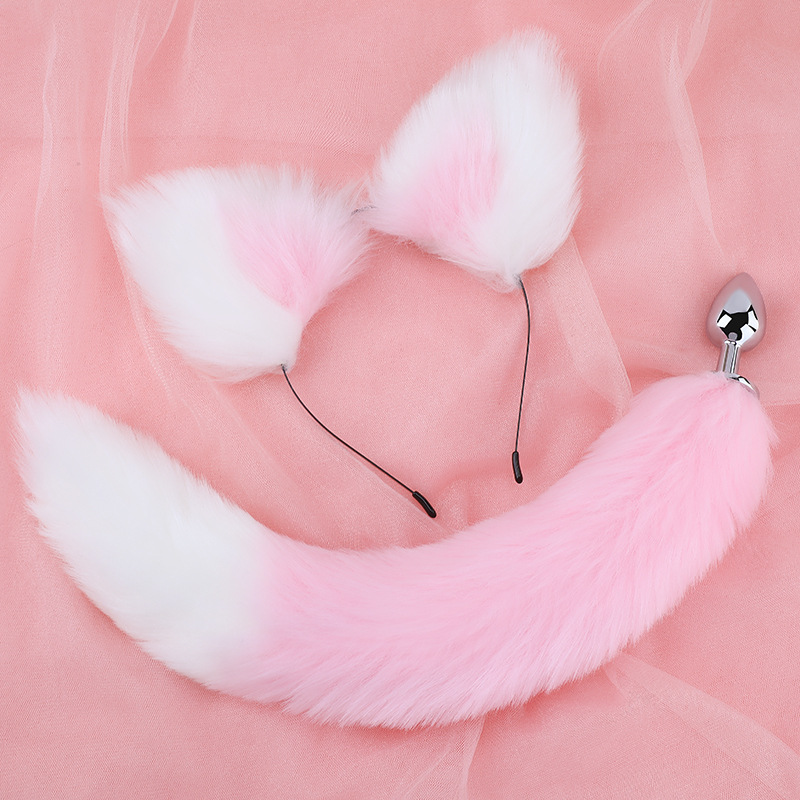 Private password powder fox tail back suit sex toys anal plug toys adult sex products 3992