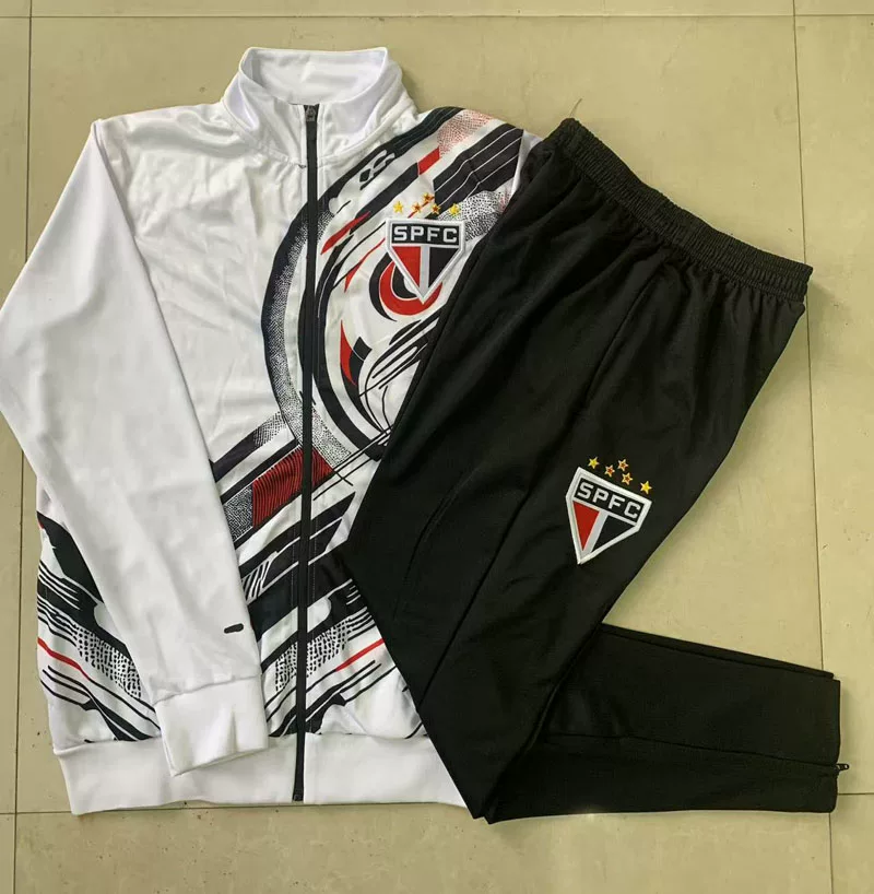 Sao Paulo black and white long sleeved football training suit, jersey jacket, men's 2526 new model, warm-up and fitness sportswear for appearance