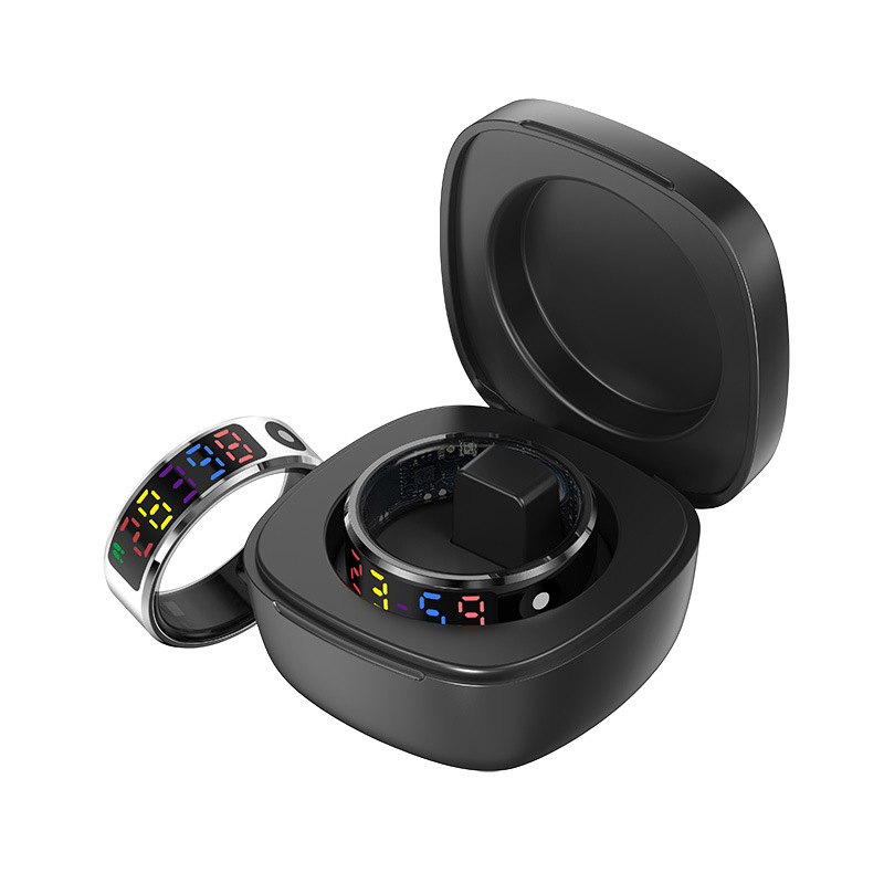 Cross-Border R12 Smart Ring with Pedometer, Heart Rate, Blood Oxygen, Sleep Health Monitoring, Display Screen, and Bluetooth Smart Ring